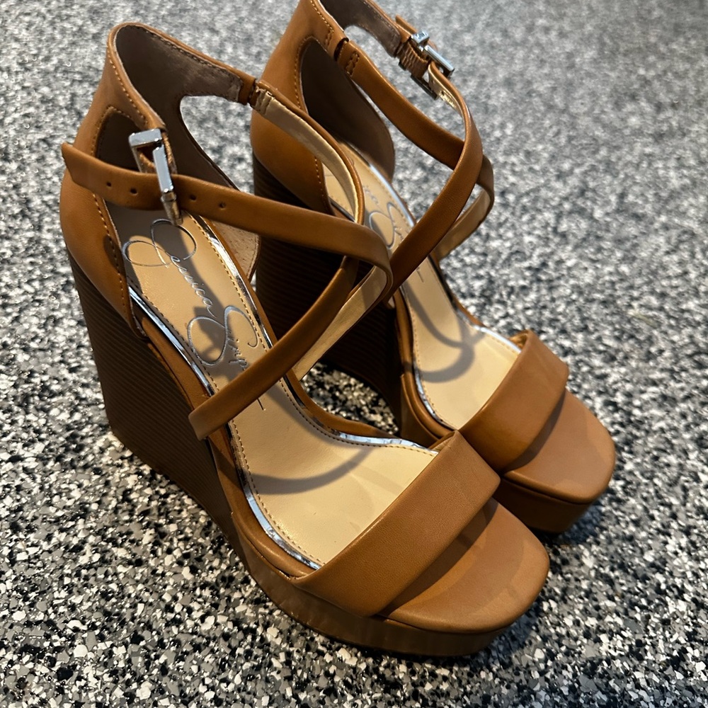 Jessica Simpson Women's Brown Wedge Sandals, Size 5